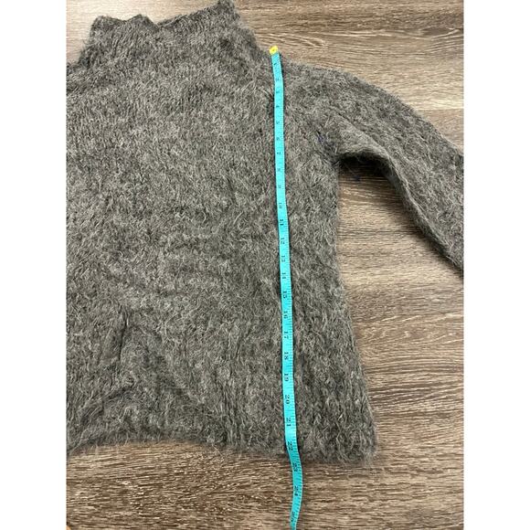 Gudrun & Gudrun Suri Alpaca Wool Grey Fuzzy Turtleneck Sweater L Made in Peru - Picture 11 of 12